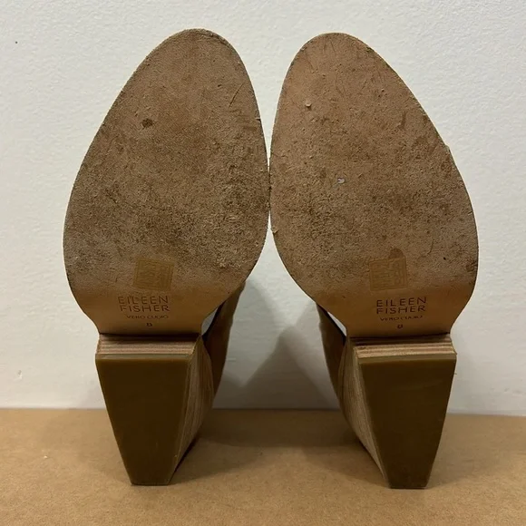Eileen Fisher Jenkins Tan Ankle Boots Booties Size 8 - Picture 3 of 8
